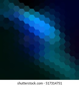 Abstract polygon background with blue lights