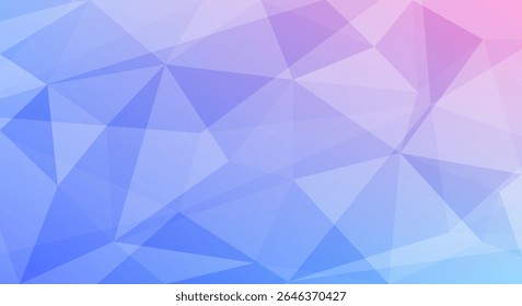 Fondo de polígono abstracto con tonos degradados azules y púrpuras en estilo de diseño geométrico de bajo poli.