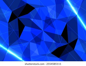 Abstract polygon background. Gem texture and reflection. Sapphire surface