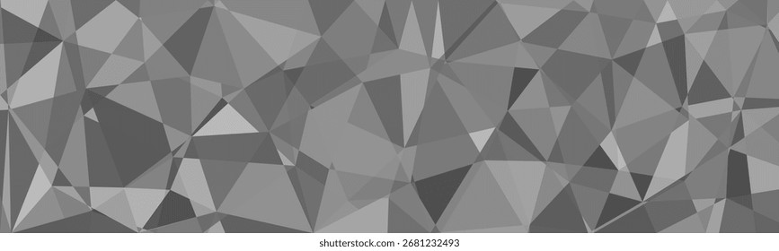 Abstract polygon background in grayscale tones with geometric triangular shapes forming a modern textured design.