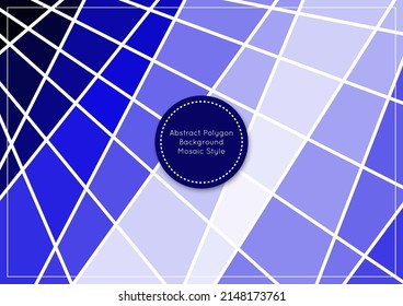 Abstract polygon background, mosaic glass style in blue tone from dark blue to light blue, with title