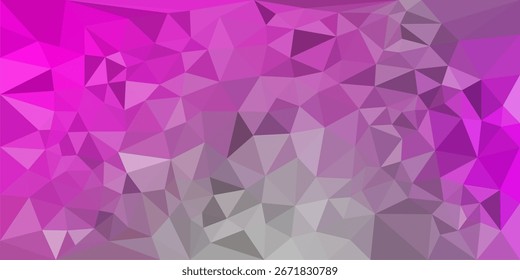 Abstractas fondo de polígono con tonos de rosa, púrpura y gris en un estilo geométrico de bajo poli.