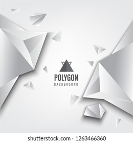 Abstract Polygon Background White and Gray Tone Vector Illustration.