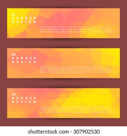 abstract polygon banner set