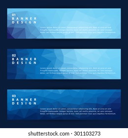 abstract polygon banner vector set