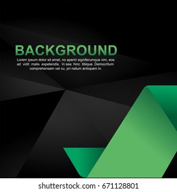 abstract polygon black green background vector template