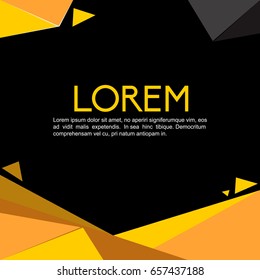 abstract polygon black orange yellow background pattern vector illustration