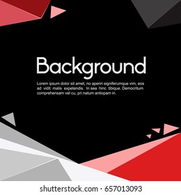 abstract polygon black red white background pattern vector illustration