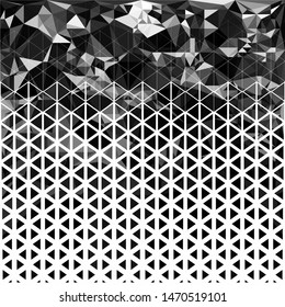 Abstract polygon black and white graphic triangle pattern. Background composed of triangles.