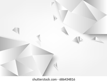 abstract polygon blank paper white and gray tone vector background, with shadow modern concept, space for text or message web and book design