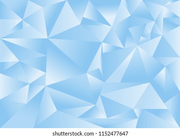 Abstract polygon blue triangles mosaic background,low poly style vector illustration.