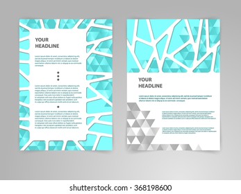 Abstract polygon Brochure Flyer design vector template in A4 size with 3D Paper Graphics