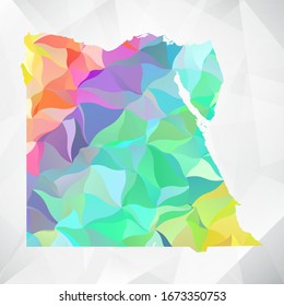 Abstract Polygon Colorful Map - Vector illustration Low Poly Color Pastel Egypt Map. Vector eps10.