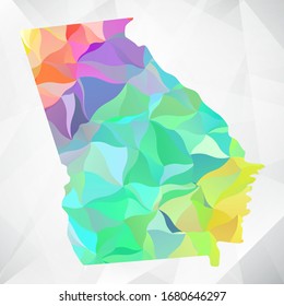 Abstract Polygon Colorful Map - Vector illustration Low Poly Color Pastel Georgia Map. Vector eps10.