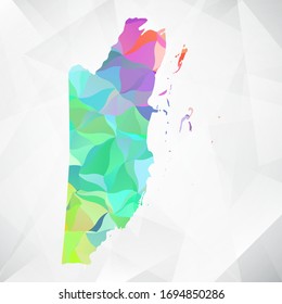 Abstract Polygon Colorful Map - Vector illustration Low Poly Color Pastel Belize Map. Vector eps10.