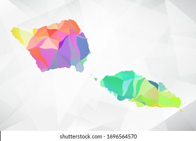 Abstract Polygon Colorful Map - Vector illustration Low Poly Color Pastel Samoa Map. Vector eps10.