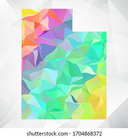 Abstract Polygon Colorful Map - Vector illustration Low Poly Color Pastel Utah Map. Vector eps10.