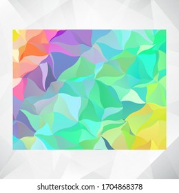 Abstract Polygon Colorful Map - Vector illustration Low Poly Color Pastel Wyoming Map. Vector eps10.