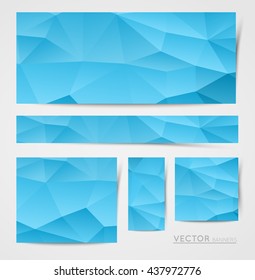 abstract polygon crystal banners collection, design element