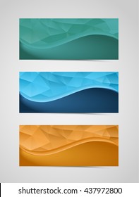 abstract polygon crystal banners collection, design element