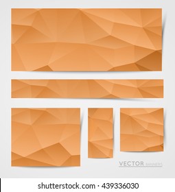 abstract polygon crystal banners collection, design element