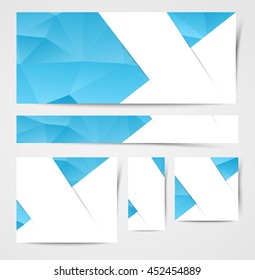 abstract polygon crystal banners collection, design element