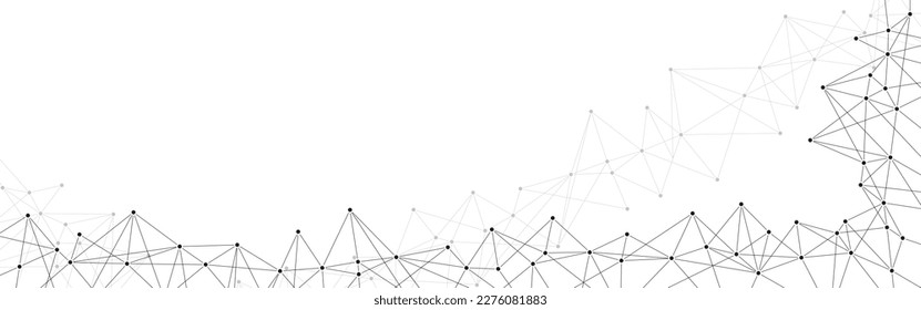 Abstract polygon data network technology connect lines and dots background template.	