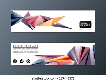 Abstract polygon design, banner set-Vector illustration