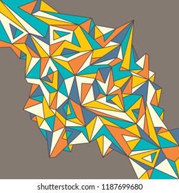 Abstract polygon design in color. Vector illustration.