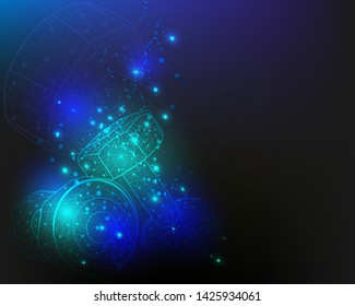 Abstract polygon Dumbbell vector background.Modern style dumbbell design.