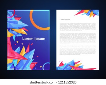 Abstract polygon flyer, brochure template, colorful layout design