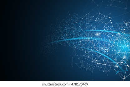 abstract polygon geometric movement perspective dimension design tech sci fi background