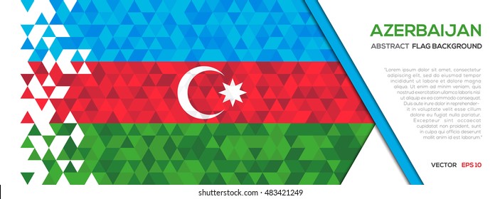 Abstract polygon Geometric Shape background.Azerbaijan flag