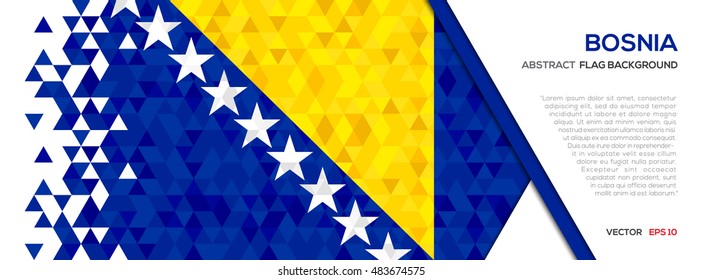 Abstract polygon Geometric Shape background.Bosnia and Herzegovina flag - Powered by Shutterstock - Get 15% off with code: PIKWIZARD15