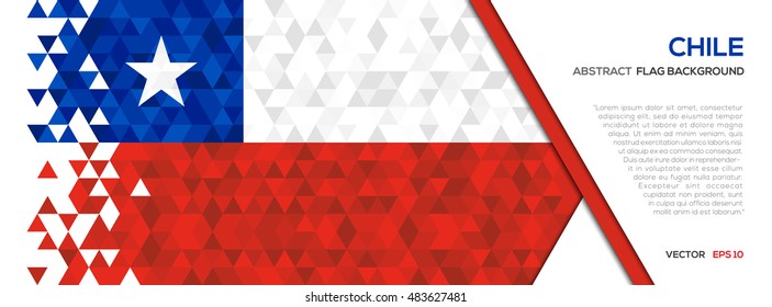 Abstract polygon Geometric Shape background.Chile flag - Powered by Shutterstock - Get 15% off with code: PIKWIZARD15