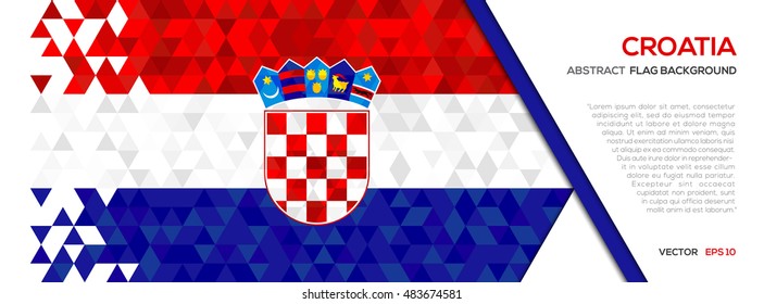 Abstract polygon Geometric Shape background.Croatia flag