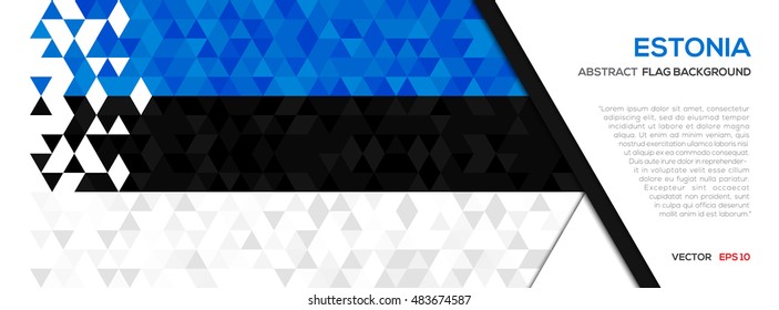 Abstract polygon Geometric Shape background.Estonia flag