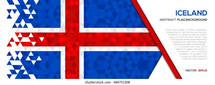Abstract polygon Geometric Shape background.Iceland flag