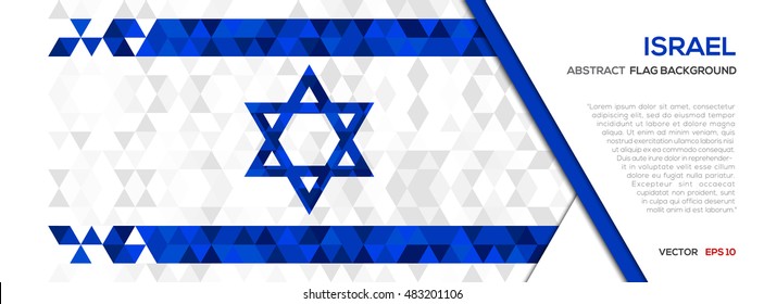 Abstract polygon Geometric Shape background.Israel flag