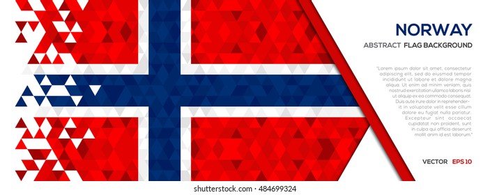 Abstract polygon Geometric Shape background.Norway flag