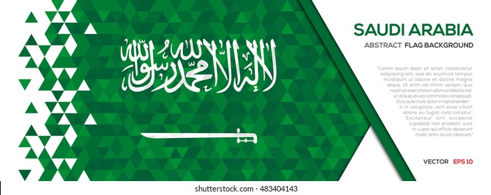 Abstract polygon Geometric Shape background.Saudi Arabia flag