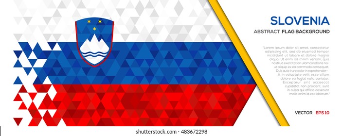 Abstract polygon Geometric Shape background.Slovenia flag