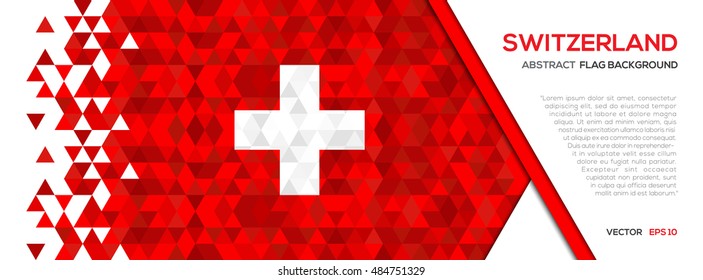 Abstract polygon Geometric Shape background.Switzerland flag