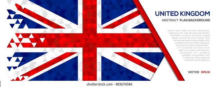 Abstract polygon Geometric Shape background.United Kingdom flag