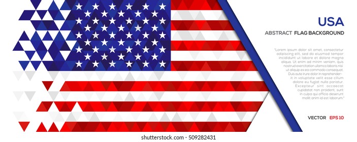 Abstract polygon Geometric Shape background.United State of America flag