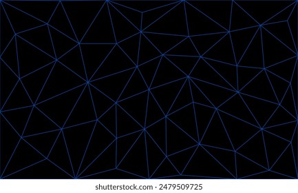 Abstract polygon geometric structure line on black background. Mosaic pattern concept