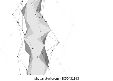 Abstract polygon geometry shape. Polygonal with connecting dots and lines. Graphic concept for your design