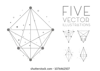 Abstract polygon geometry shapes. Polygonal with connecting dots and lines. Graphic concept for your design