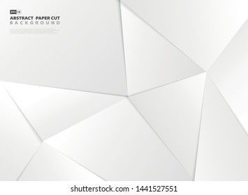 Abstract polygon gradient gray paper cut pattern design template background. You can use for cover design template, artwork, ad, poster. vector eps10