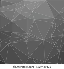 Abstract polygon grey background with wireframe polygonal abstract mesh.Pattern composed of triangles. 